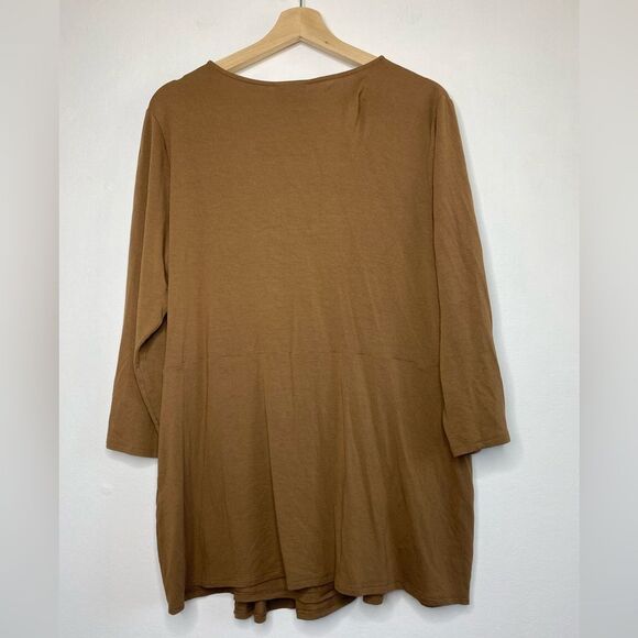 NWOT J.Jill Cross over Brown Women's Top Size Large - Picture 4 of 6